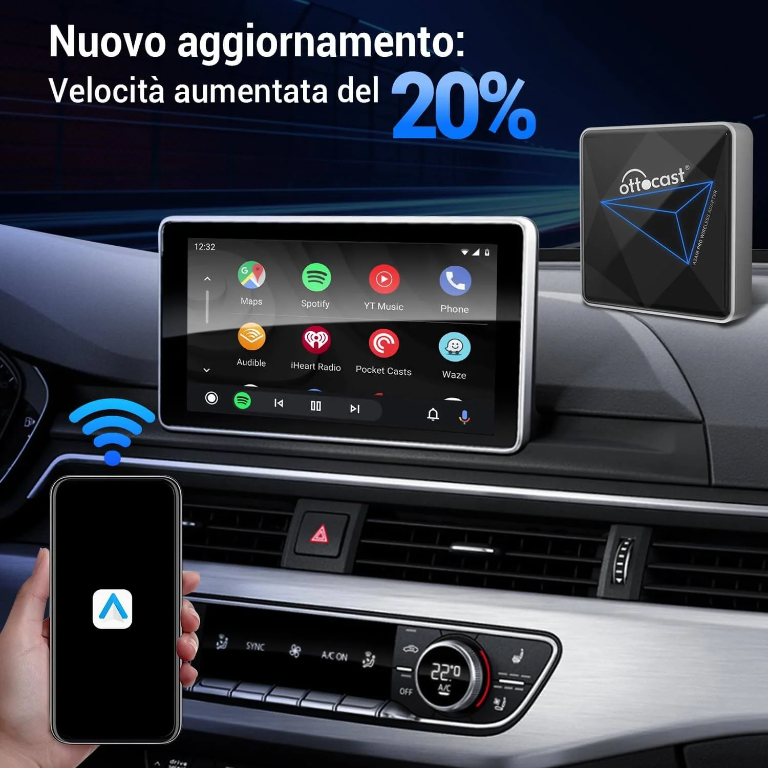 OTTOCAST®A2Air Pro Adattatore Android Auto Wireless - Image 6