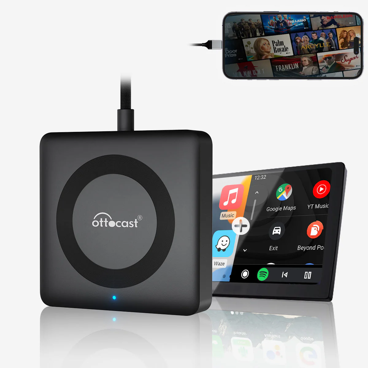OTTOCAST®Car TV Mate Max IV Universale: CarPlay Wireless e Android Auto con contenuti multimediali HDMI - Image 9