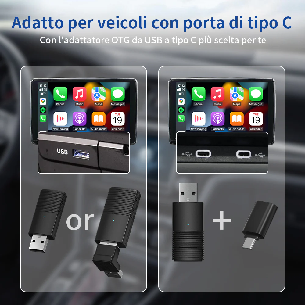 🔥Vendita Calda Sconto del 40%🔥Ottocast®IT Mini Adattatore Wireless CarPlay/Android Auto - Image 3