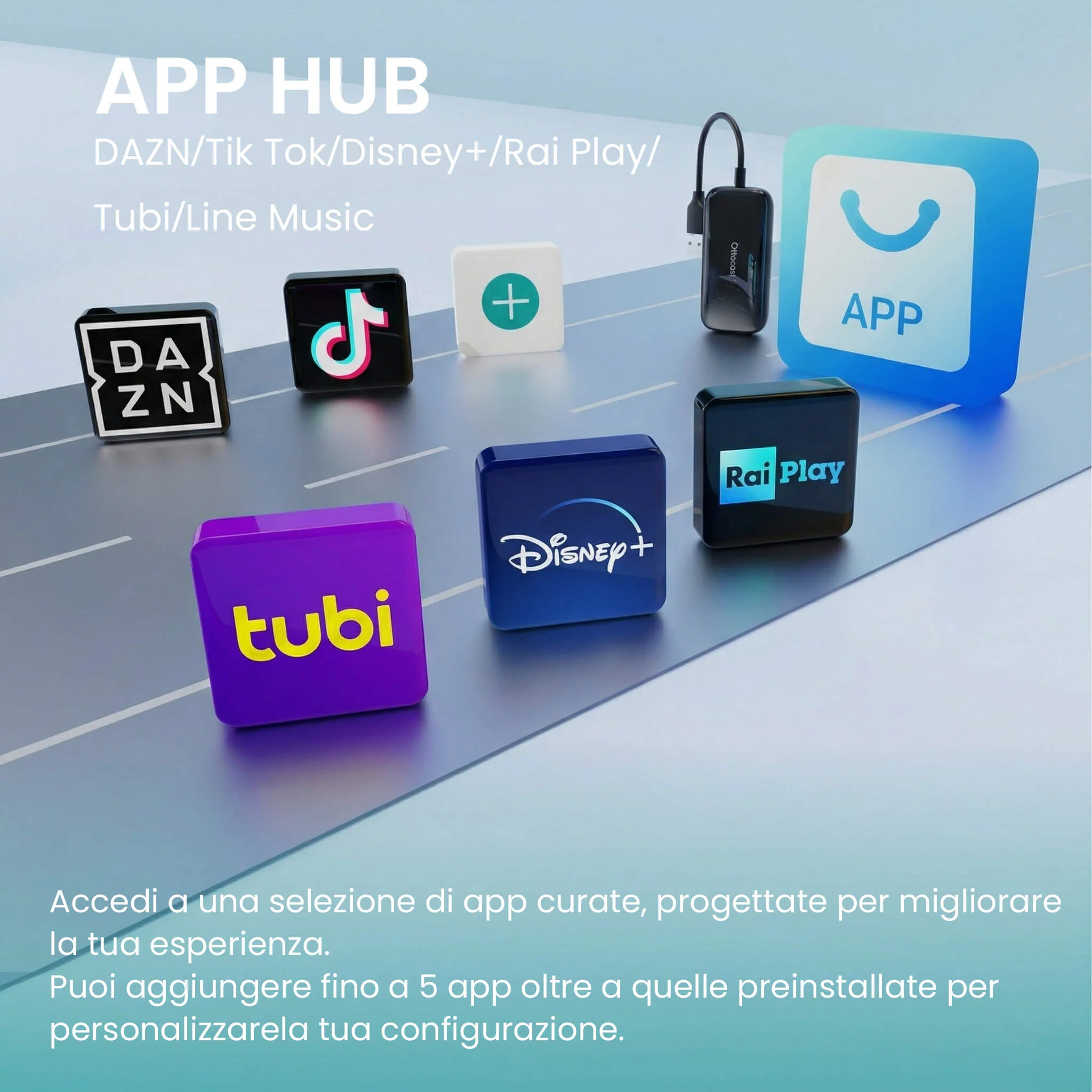 OTTOCAST® Play2Video Ultra Adattatore All-in-1 Con App Hub - Image 5