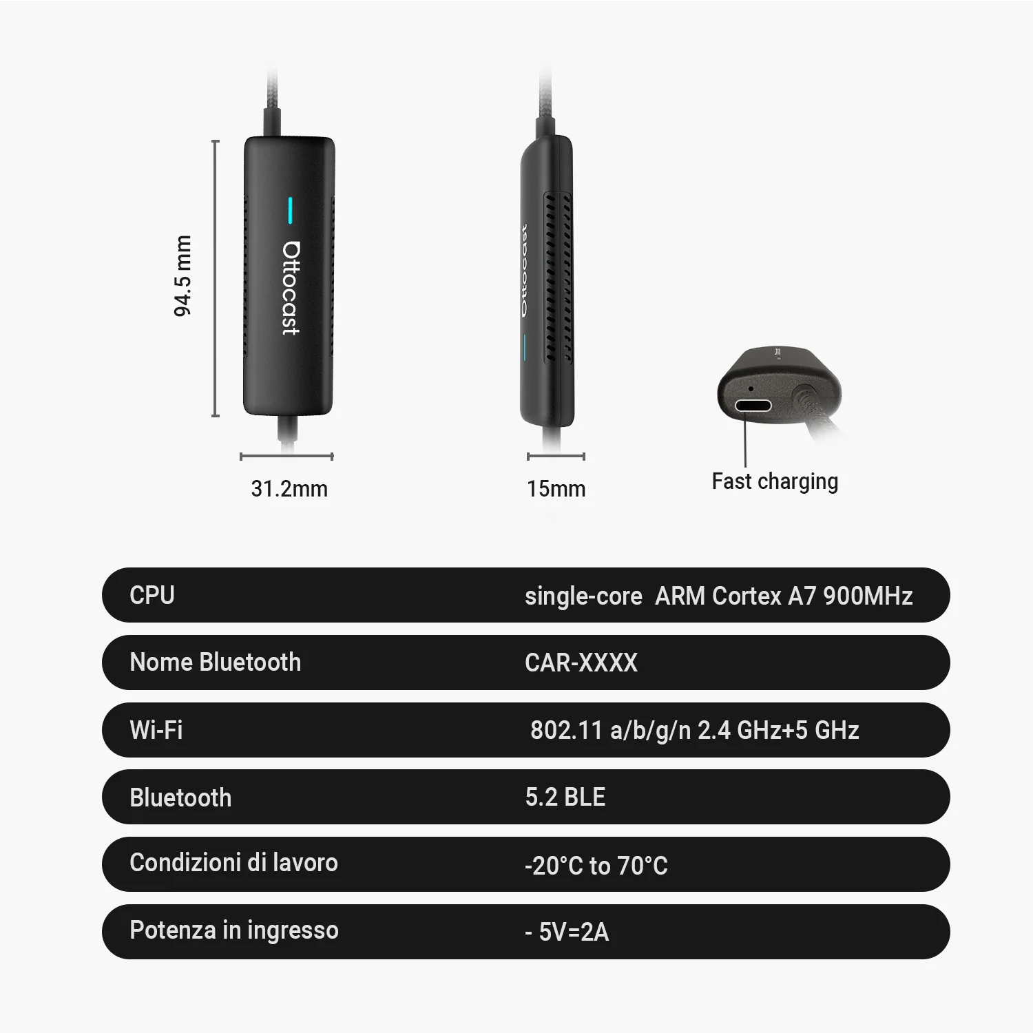Ottocast® Mirror Touch Adattatore Wireless CarPlay - Image 13