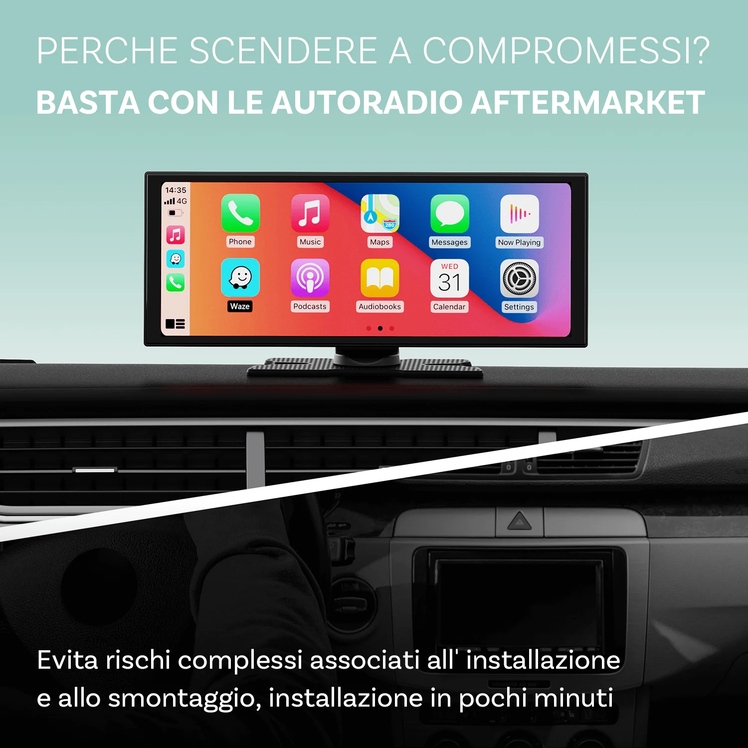 Ottocast® Screen Flow CarPlay e Android Auto Wireless Schermo - Image 6