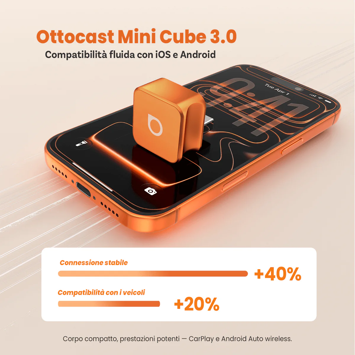 OTTOCAST®Mini cube 3.0 Adapter - Cosmic Orange - Image 3