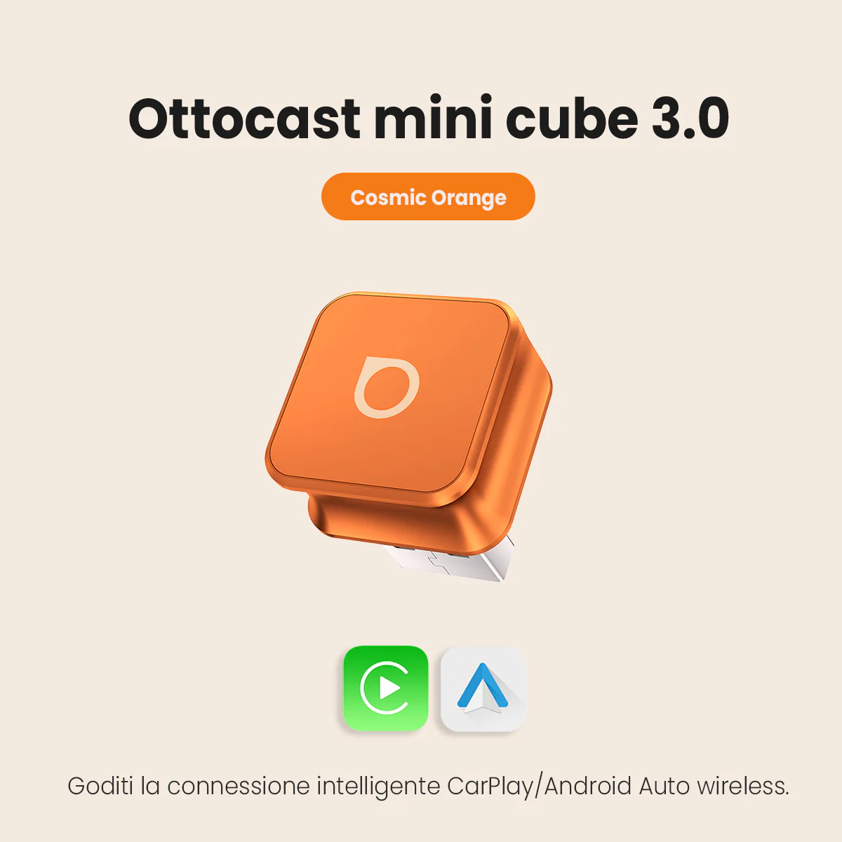 OTTOCAST®Mini cube 3.0 Adapter - Cosmic Orange - Image 4