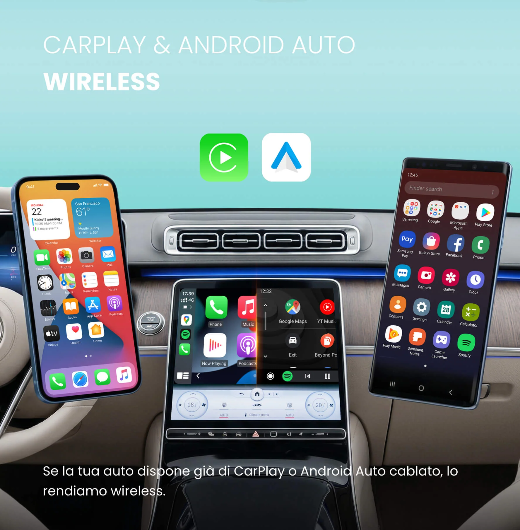 OTTOCAST®Mini Tube – Adattatore Wireless CarPlay e Android Auto - Image 3