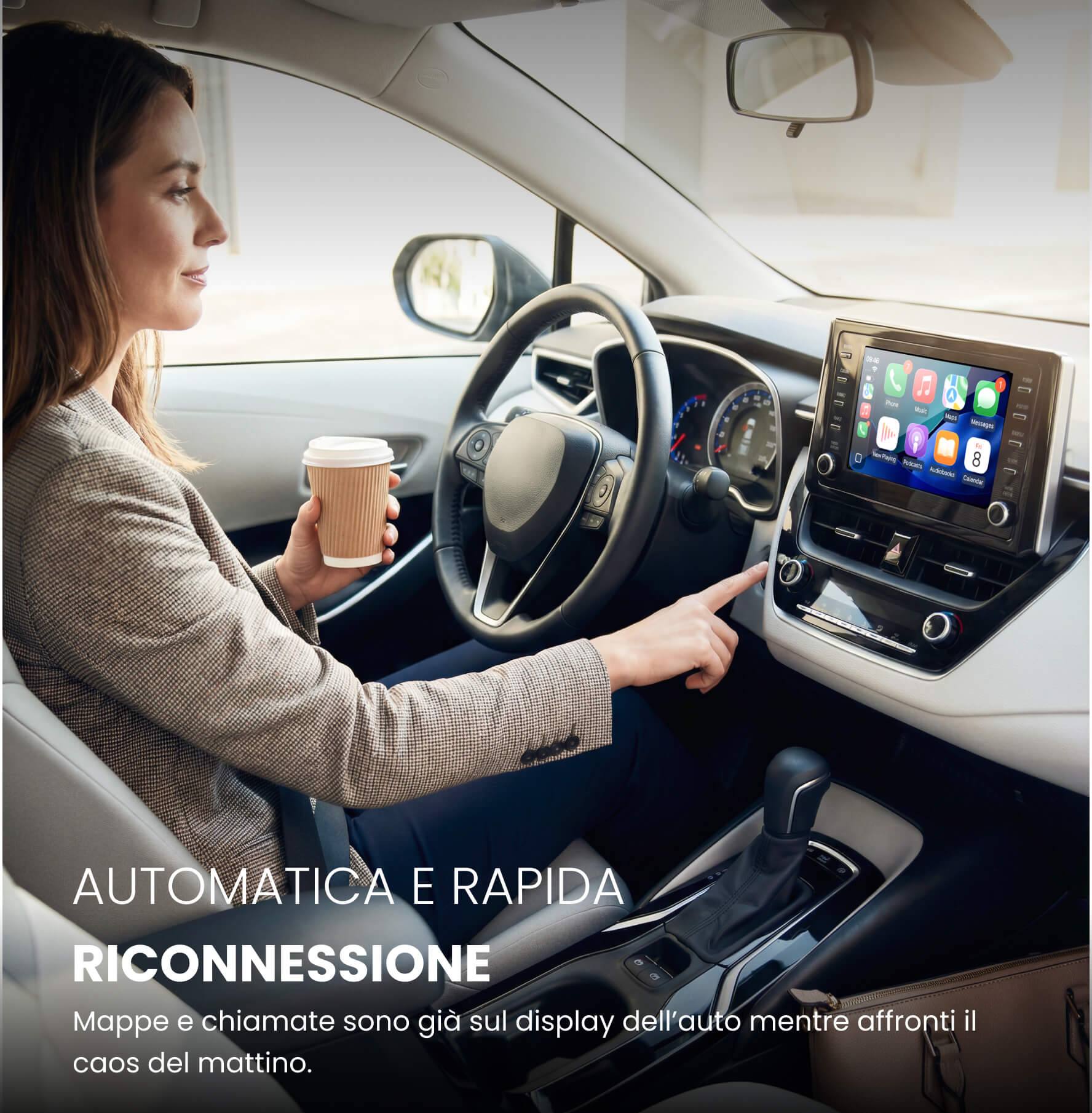 OTTOCAST®Mini Tube – Adattatore Wireless CarPlay e Android Auto - Image 4