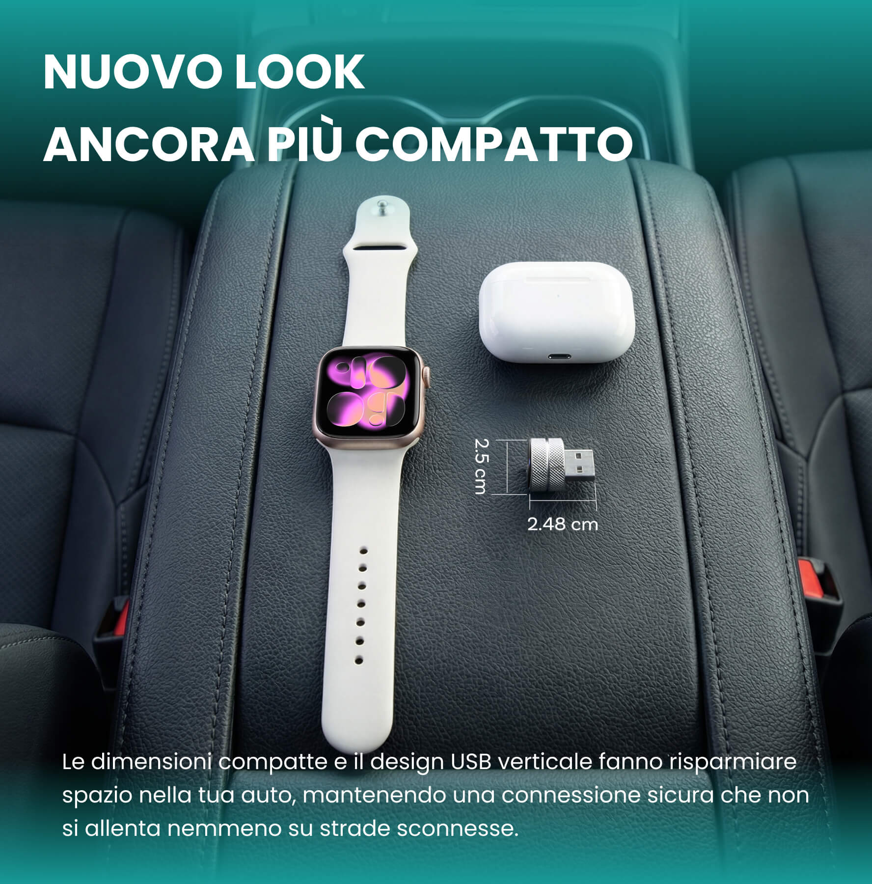 OTTOCAST®Mini Tube – Adattatore Wireless CarPlay e Android Auto - Image 5