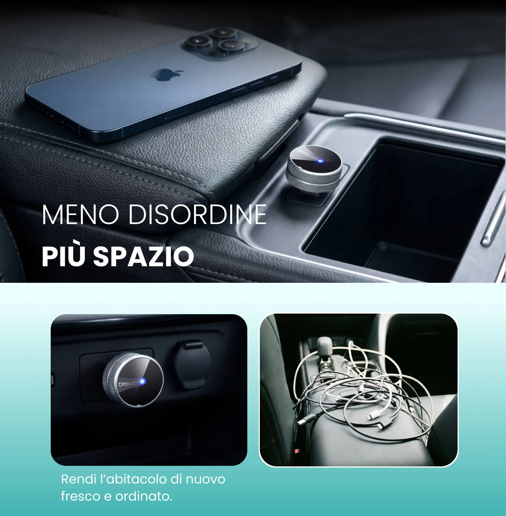 OTTOCAST®Mini Tube – Adattatore Wireless CarPlay e Android Auto - Image 8