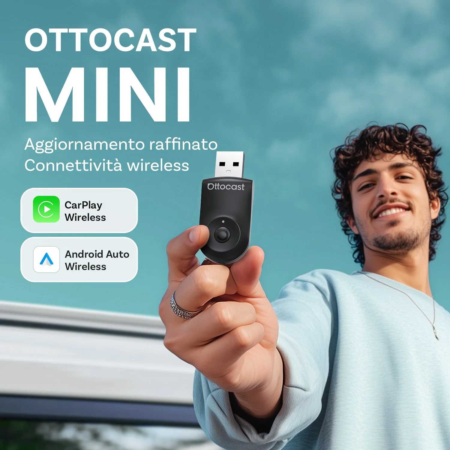 OTTOCAST®2025 Mini Adattatore Wireless CarPlay/Android Auto - Image 3