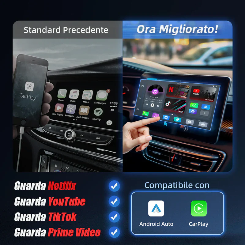 Play2Video Pro | Netflix, YouTube, Prime Video e Adattatore Wireless CarPlay Android Auto - Image 3