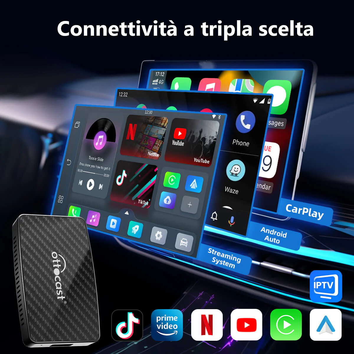 Play2Video Pro | Netflix, YouTube, Prime Video e Adattatore Wireless CarPlay Android Auto - Image 4